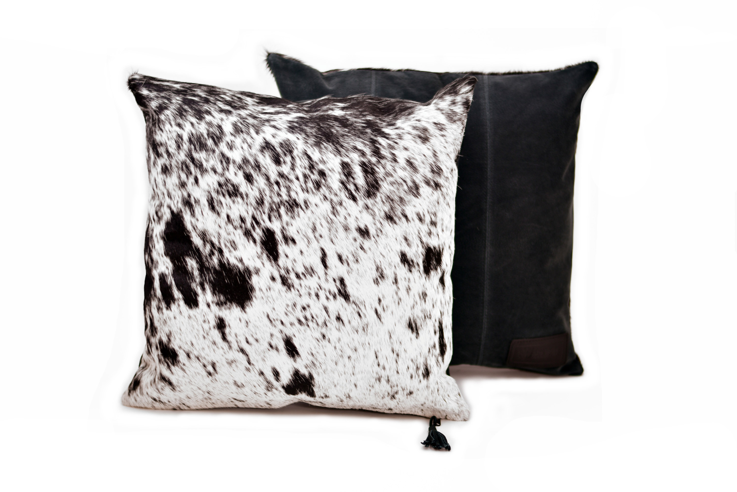 black and white cowhide pillow